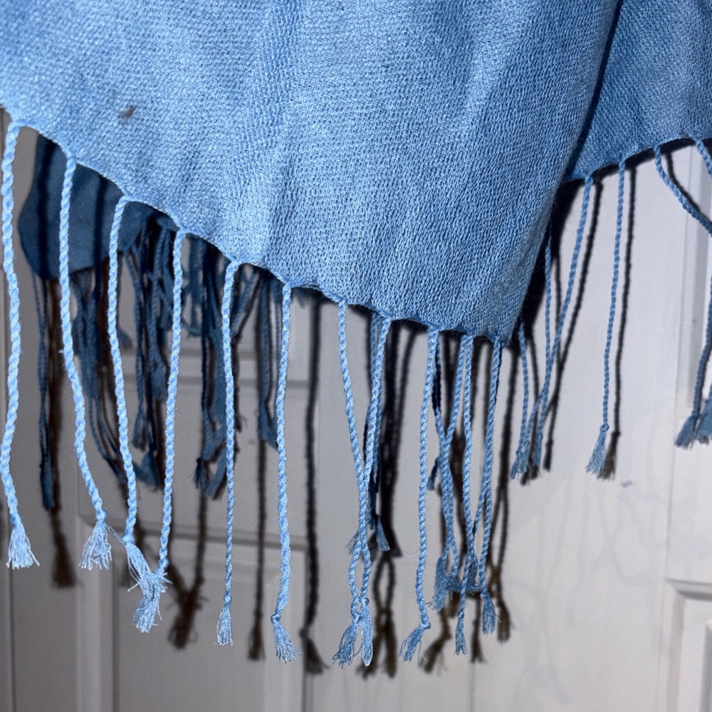 Pashmina Elegant Sky Blue Wrap - Picture 4 of 7